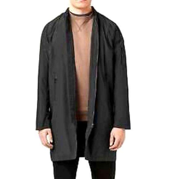 TOPMAN Street Tailor Black Lightweight Long Windbreaker Jacket 40 NWT - Picture 1 of 6